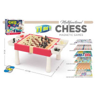 Игра 11в1 9801 A 11 в 1 столик шахматы шашки нарды гомока змейки и стремянки лудо игровые элементы