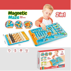 Магнітна гра 2в1 898-9109 сортер шахи магнітний стилус