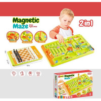 Магнитная игра 2в1 898-9111 сортер шахматы магнитный стилус