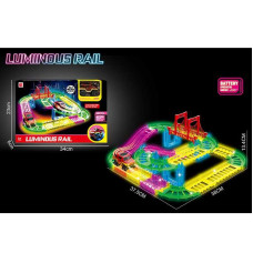 Трек 888-129 люмінесцентний довжина 38см 46 деталей машинка автоматична їзда підсвічування фар