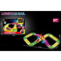 Трек 888-130 30 деталей люмінесцентний машинка на батарейці підсвічування