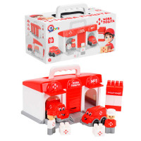 Гараж Technok Toys Пошта 2 машинки запуск 2 фигурки в коробке