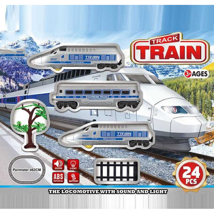 Залізниця JHX 5816 24 елементи 2 локомотиви вагон звуки підсвічування