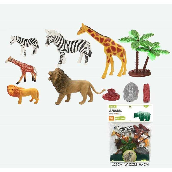 Набір тварин YX-Y 171-2 Дикі тварини 6 фігурок декорації Бавовся з відтворенням дикої природи!