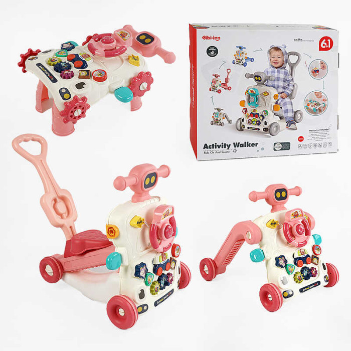 Дитяча каталка 6 в 1 Рожева Радість