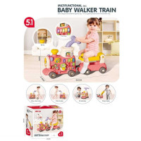 Ходунки-каталка 6065 піаніно звук толокар підсвітка годинник сортер рухомі елементи парогенератор звук потяга на батарейках