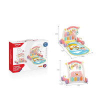 Ходунки HE 0613 2в1 килимок музична панель музика підсвічування 5 підвісок люстерко брязкальця