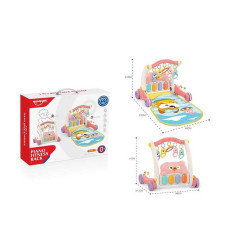 Ходунки HE 0613 2в1 килимок музична панель музика підсвічування 5 підвісок люстерко брязкальця
