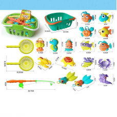 Риболовля QF 338-2 16 фігурок морських мешканців вудочка сачки кошик сітка - дитяча іграшка