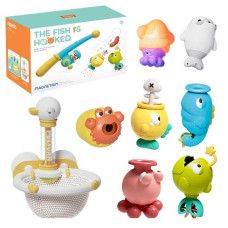 Гра для ванни рибки сачок присоски в коробці дитяча іграшка YB 17716
