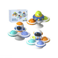 Набір брязкалець-спінерів YB 11611 3 штуки гумові елементи фігурки присоски в коробці