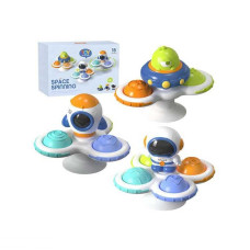 Набір брязкалець-спінерів YB 11611 3 штуки гумові елементи фігурки присоски в коробці