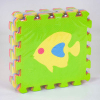 Килимок-пазл EVA з рибками масажний 9 елементів 30х30см для дітей (36602)