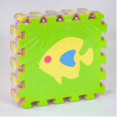 Килимок-пазл EVA з рибками масажний 9 елементів 30х30см для дітей (36602)