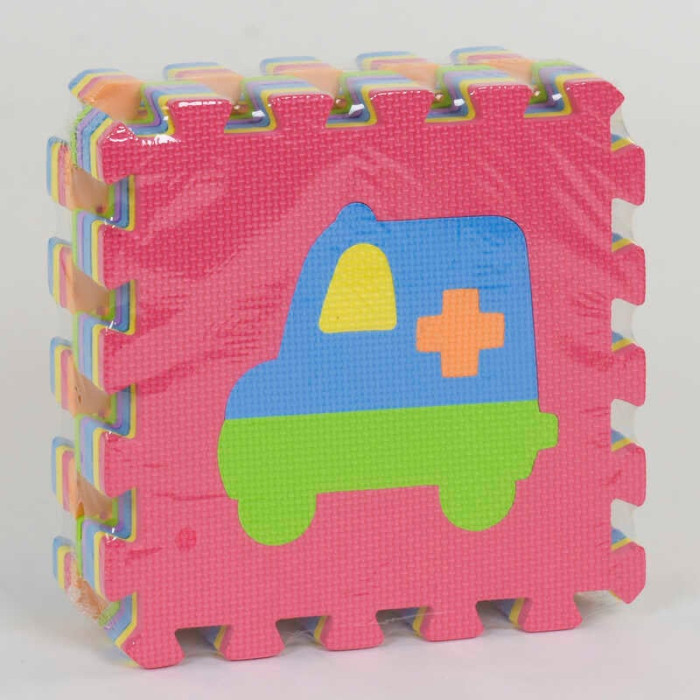 Килимок-пазл EVA Транспорт масажний 9 елементів 30х30см упаковка 36607