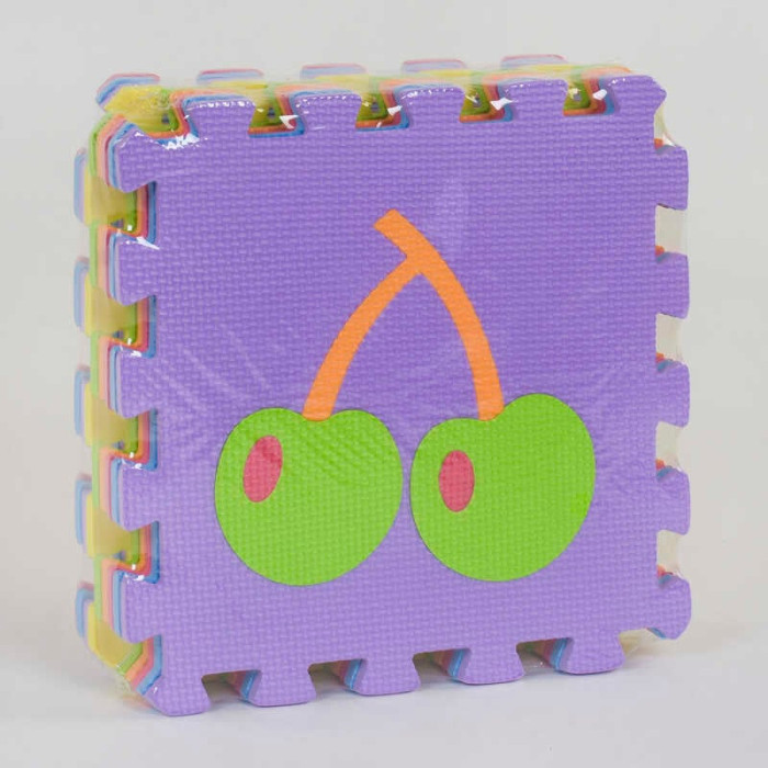 Килимок-пазл EVA Фрукти масажний в упаковці дитяча гра 30х30см