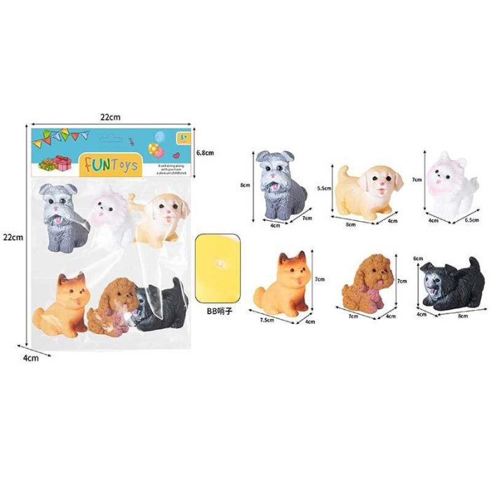 Набір пискавок YRB 06-8 6 фігурок гумові в пакеті для дітей