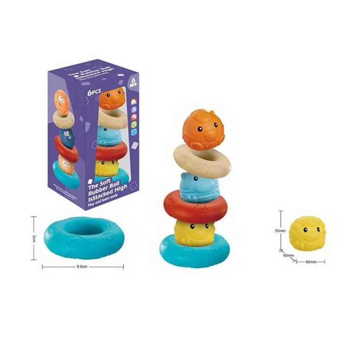Набор сенсорных игрушек 1131 6 элементов животных