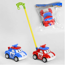 Каталка 198-20 Машинка 2 кольори на палиці з пискавкою в пакеті
