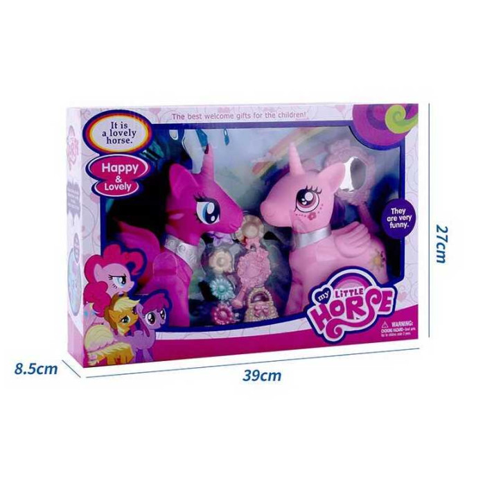 Поні HF 1001 підсвічування звукові ефекти 2 конячки гребінець дзеркальце аксесуари
