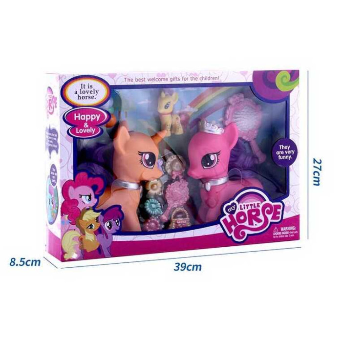 Поні HF 998 підсвічування звукові ефекти 3 конячки 8 заколочок щітка для волосся