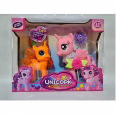 Набір поні 908-3 2 фігурки гумові обертається голова аксесуари в коробці для ігор