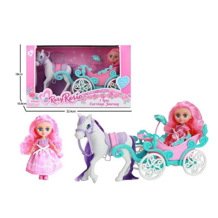 Карета RR 015 лялька 15 см знімний одяг карета поні шарнірні суглоби рухомі елементи