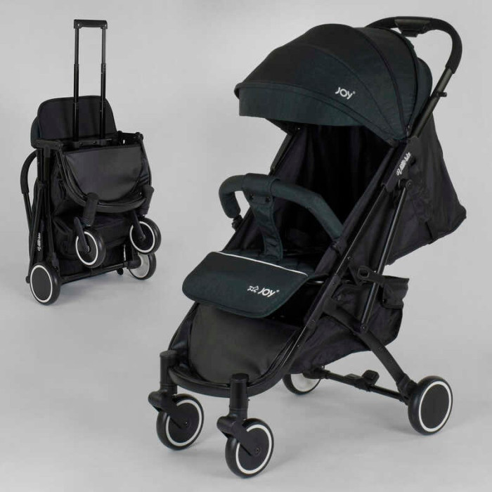Візок прогулянковий дитячий JOY Vittoria 30883 колір ТЕМНО-ЗЕЛЕНИЙ рама алюмінієва футкавер телескопічна ручка Joy