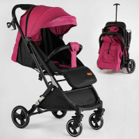 Коляска прогулочная детская JOY Comfort L-20115 цвет РОЗОВЫЙ рама сталь с алюминием футкавер подстаканник телескопическая ручка