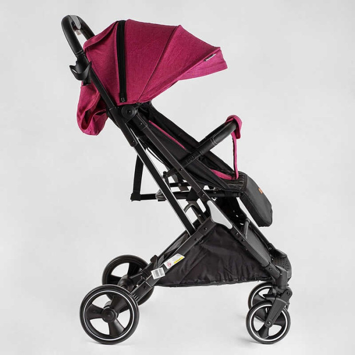 Візок прогулянковий дитячий JOY Comfort L-20115 колір РОЖЕВИЙ рама сталь з алюмінієм футкавер підсклянник телескопічна ручка Joy