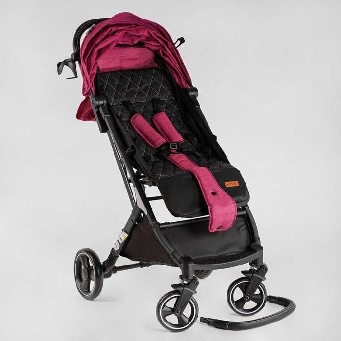 Візок прогулянковий дитячий JOY Comfort L-20115 колір РОЖЕВИЙ рама сталь з алюмінієм футкавер підсклянник телескопічна ручка Joy