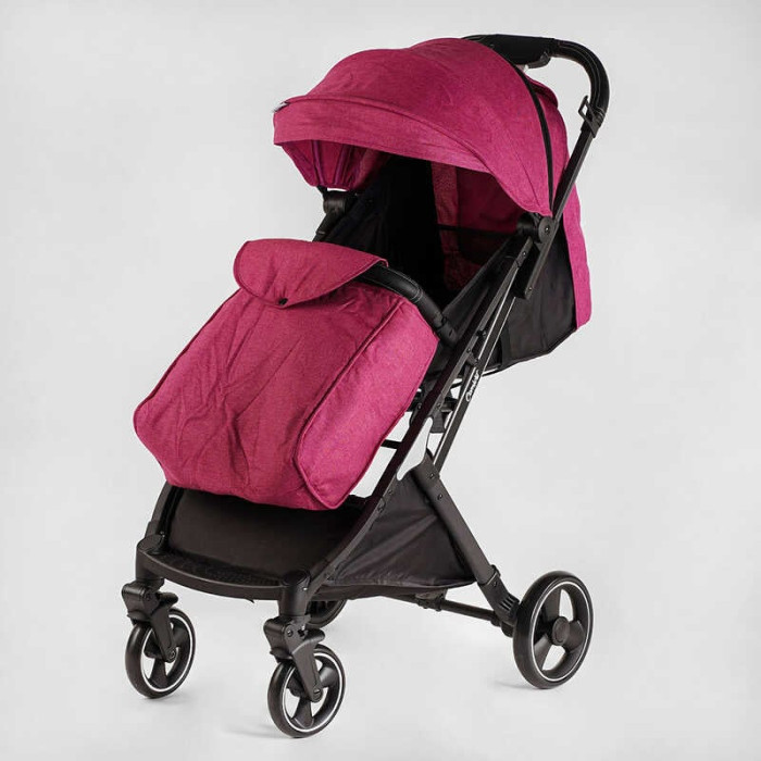 Візок прогулянковий дитячий JOY Comfort L-20115 колір РОЖЕВИЙ рама сталь з алюмінієм футкавер підсклянник телескопічна ручка Joy