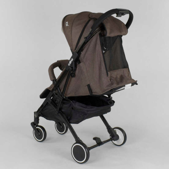 Візок прогулянковий дитячий JOY Vittoria 71055 колір КОРИЧНЕВИЙ ЛЬОН рама алюмінієва футкавер телескопічна ручка Joy