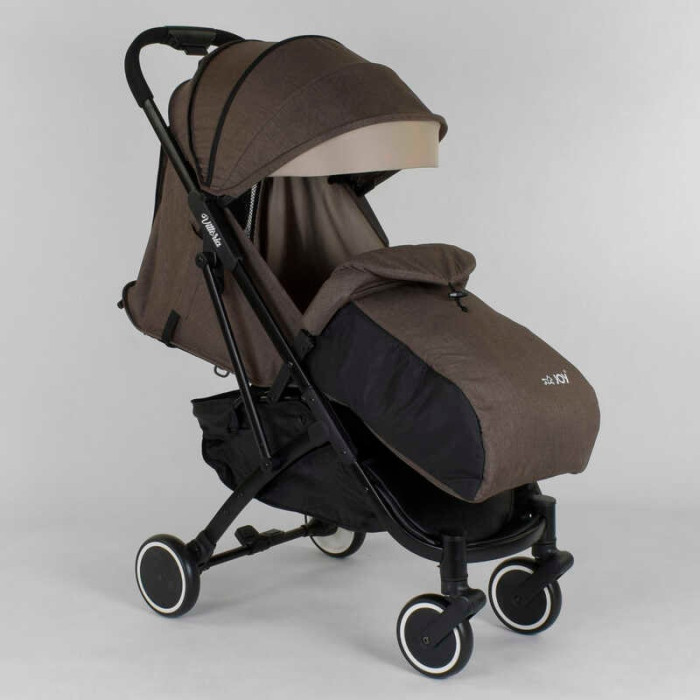 Візок прогулянковий дитячий JOY Vittoria 71055 колір КОРИЧНЕВИЙ ЛЬОН рама алюмінієва футкавер телескопічна ручка Joy