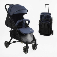 Візок прогулянковий дитячий JOY Vittoria 83270 колір ДЖИНС рама алюмінієва футкавер телескопічна ручка Joy