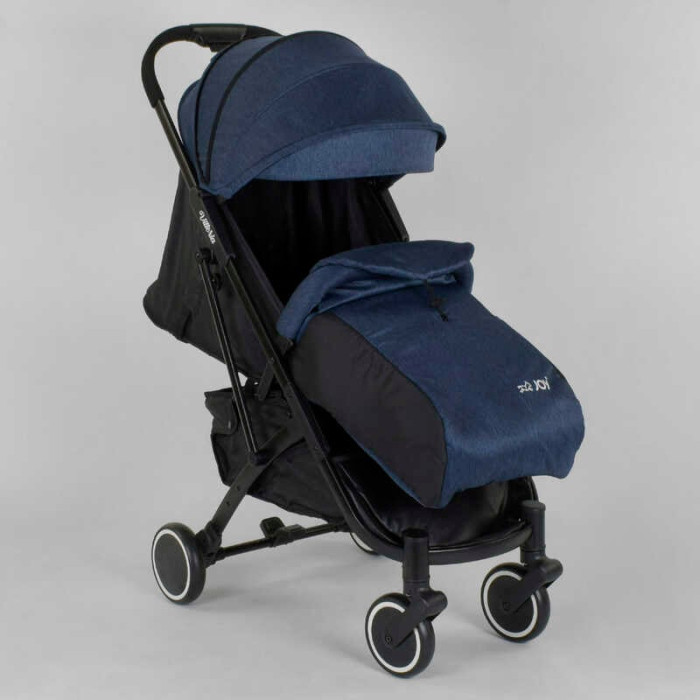 Візок прогулянковий дитячий JOY Vittoria 83270 колір ДЖИНС рама алюмінієва футкавер телескопічна ручка Joy