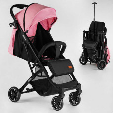 Візок прогулянковий дитячий JOY Fabiana 65102 колір РОЖЕВИЙ рама сталева футкавер підсклянник телескопічна ручка Joy