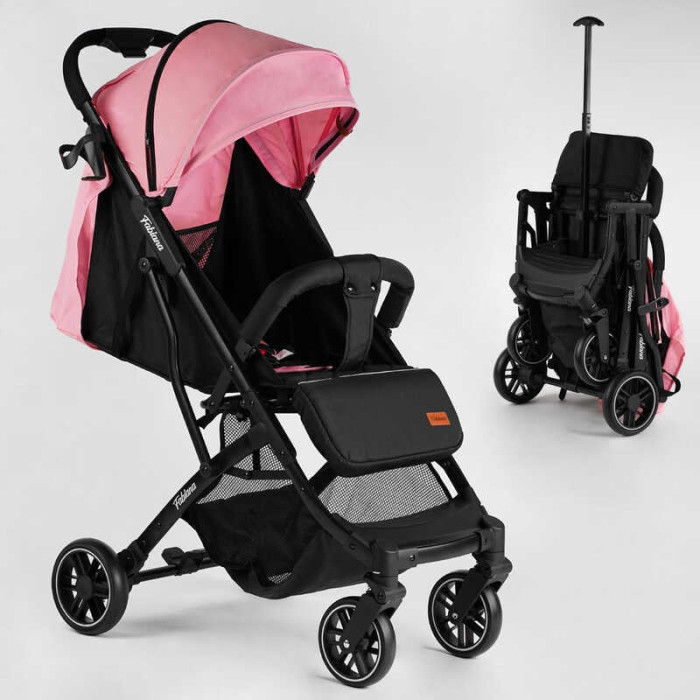Візок прогулянковий дитячий JOY Fabiana 65102 колір РОЖЕВИЙ рама сталева футкавер підсклянник телескопічна ручка Joy