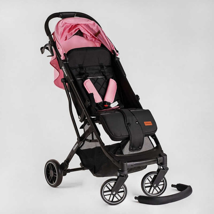 Візок прогулянковий дитячий JOY Fabiana 65102 колір РОЖЕВИЙ рама сталева футкавер підсклянник телескопічна ручка Joy