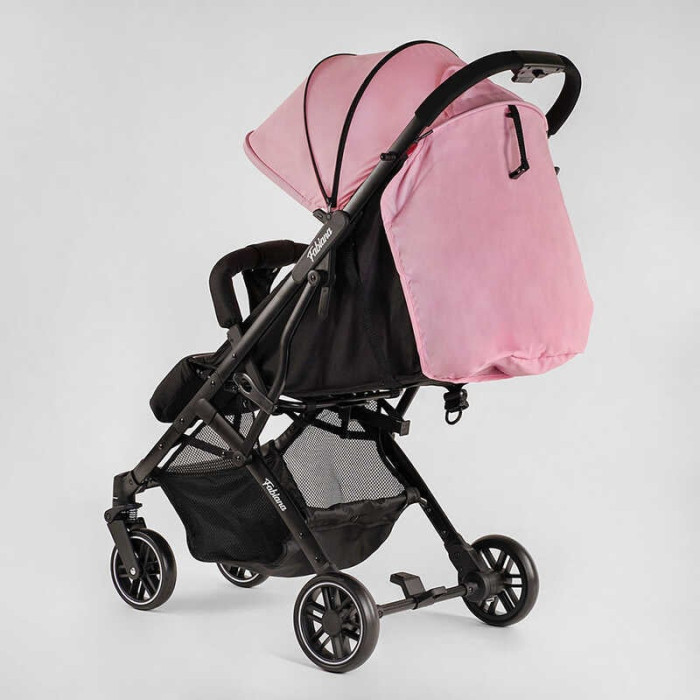 Візок прогулянковий дитячий JOY Fabiana 65102 колір РОЖЕВИЙ рама сталева футкавер підсклянник телескопічна ручка Joy