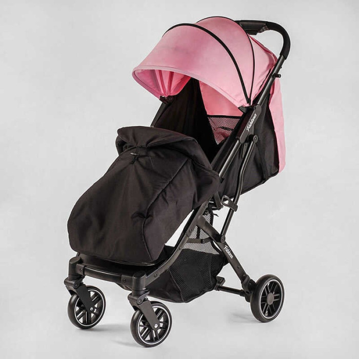 Візок прогулянковий дитячий JOY Fabiana 65102 колір РОЖЕВИЙ рама сталева футкавер підсклянник телескопічна ручка Joy