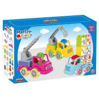 Конструктор Машинки 03-609 Pilsan 35 елементів 3 машинки чоловічки Pilsan