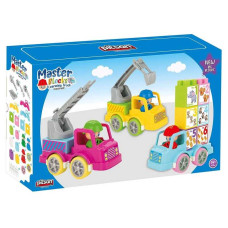 Конструктор Машинки 03-609 Pilsan 35 элементов 3 машинки человечки Pilsan