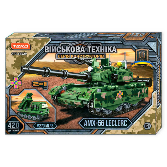 Конструктор "Военная техника" 18529 Teko 420 деталей 2 в 1 танк + РСЗО Teko