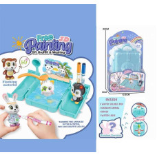 Набір для творчості 818 флоксова фігурка тварини 3 кольорові фломастери бокс-ванночка щіточка на листі