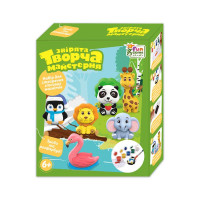 Творча майстерня 44184 4FUN Game Club Звірята фарби форми гіпс в коробці 4FUN Game Club