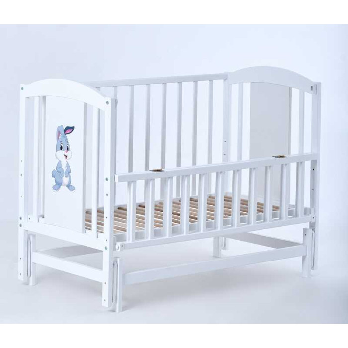 Ліжечко дитяче ЛІЛІ-2 Зайчик шарнір-підшипник з відкидною боковиною
