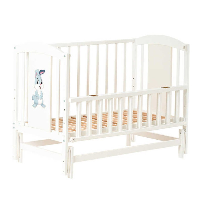 Ліжечко дитяче ЛІЛІ-2 Зайчик шарнір-підшипник з відкидною боковиною