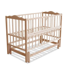 Ліжечко дитяче Ангеліна-2 шарнір-підшипник з відкидною боковиною бук
