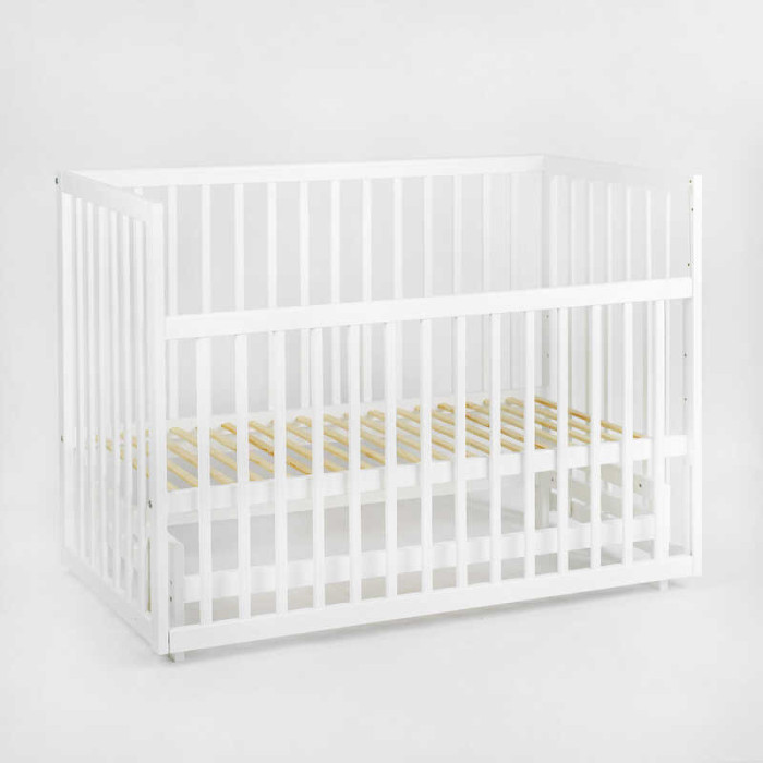 Ліжечко дитяче Софія-2 - шарнір-підшипник з опускною боковиною біла палочка